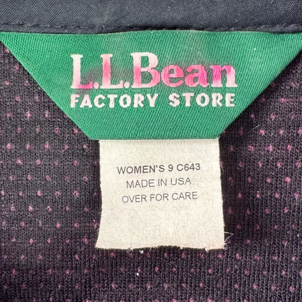 VTG LL Bean Factory Store Women Purple Fleece Vest Full Zip Mock Neck Medium USA